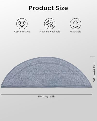 4Pack Washable Cloth Mop Pads for Roborock Saros 10/G30 Robot Vacuum, Replacement Parts Washing Mopping Pad Replacement Mop Pads for Efficient Home Cleaning - color: Saros 10 Mop