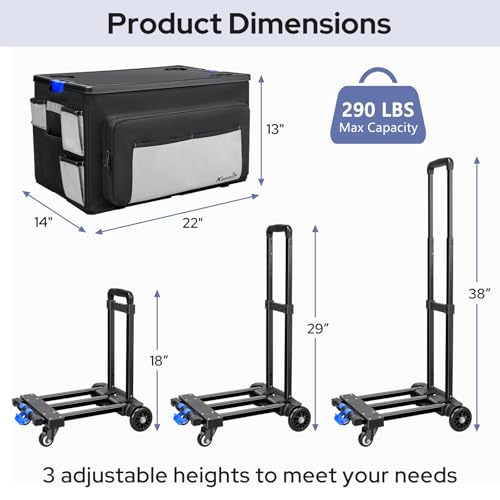 KEDSUM 2 in 1 Rolling Cart with Canvas Organizer Bag, 290LBS/70L Capacity Collapsible Teacher Rolling Cart with Lid for School, Craft, Office & Garden, Ideal for Teacher, Therapist & Crafter - style: Teacher Cart with Bag