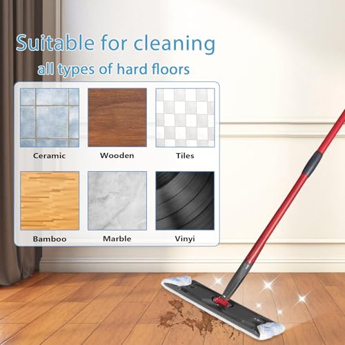 8 Pack Replacement Pads for O Cedar H2prO Flat Mop System, Flat Pads for Ocedar Flat Mop System, Machine Washable/ Reusable, Powerful Stain Removal, for Hardwood, Tile, Marble, laminate floors. - size: 8 H2prO Flat