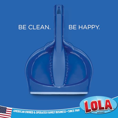 LOLA Clip On Dust Pan & Brush Set, 6 Pack, w/Easy Dust, Dirt & Debris Catching Rubber Lip, Flagged Fiber Bristled Brush, Hang Hole for Easy Storage - size: 6 pack
