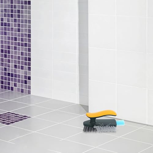 Gap and Corner Cleaning Brush for Bathroom and Floor, Yellow-Green Scrubbing Brush for Small Spaces, Stiff Bristle Groove and Track Cleaner for Home Use