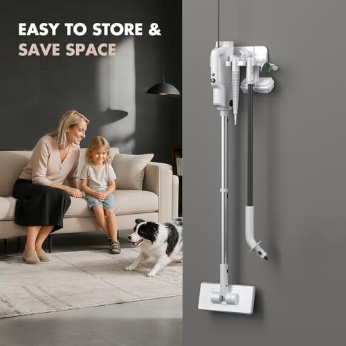 YKYI Steam Mop, Detachable 10 in 1 Multipurpose Steamer with 11 Attachments, Handheld Steam Cleaner for Home, Hardwood Floors, Laminate, Marble, Tile, Grout, Carpet, Windows Cleaning (Light White)