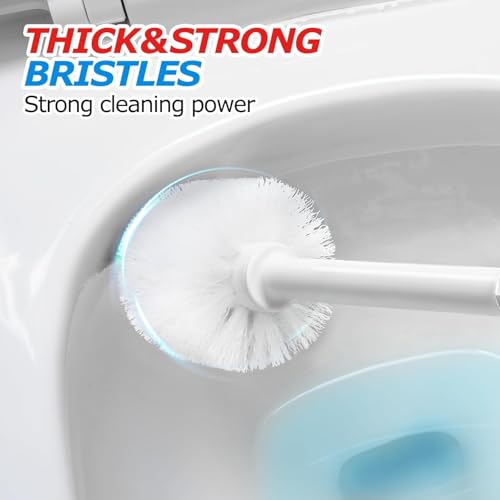 FORASTO 3Pack 2 in 1 Toilet Brush and Plunger Set, Extended Handle Plunger,Toilet Bowl Brush Plunger Set,Bathroom Cleaning Tools,Toilet Brush Plunger Combo,Cleaning Brush,Cleaning Supplies, White - color: Pearl White, size: 3Pack