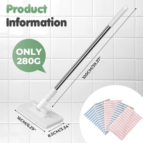 Snap Grip Mini Mop, 2026 New Zero Touch Retractable Dust Cleaner with Locking Head & Cloths for Hardwood Tile Floors, Easy Mopping for Kitchen Dorm & Small Spaces Cleaning