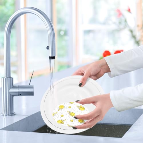 Yellow Pickleball Balls Rackets Dish Scrub Sponges Kitchen Non Scratch Reusable Compressed Cellulose Sponge Hanging for Household Cleaning Washing Dishes Pots and Pans 3 Pack - color: Pattern12