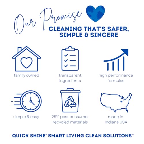 Quick Shine Hardwood Floor Cleaner Daily Care 24oz | Naturally Cleans Dirt & Scuff Marks | Dirt Dissolving, Streak Free, No Rinse & Ready to Use | Spray, Wipe, Done! | Safer Choice Cleaner - size: 24 Fl Oz (Pack of 1), style: 1 Bottle