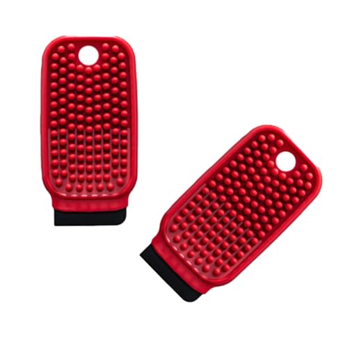 FlexiClean 3-in-1 Silicone Dish Sponge - BPA-Free Food-Grade Cleaning Brush with Dual-Sided Scrubber & Scraper, Hanging Hole Fast-Dry Reusable for Dishes/Fruits/Vegetables (Red 2PCS) - color: Red 2pcs