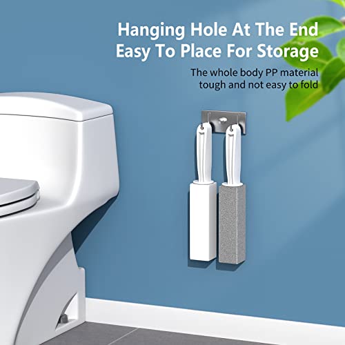 Laiyeoy Toilet Bowl Cleaner Pumice Stone -Hard Water Stain Remover with Ergonomic Handle, Powerfully Removes Toilet Bowl Rings,Rust &Lime,Ideal for Toilet Brush/BBQ Grills/Sink/Pool/Bathroom【2Pack】 - color: Long Handle