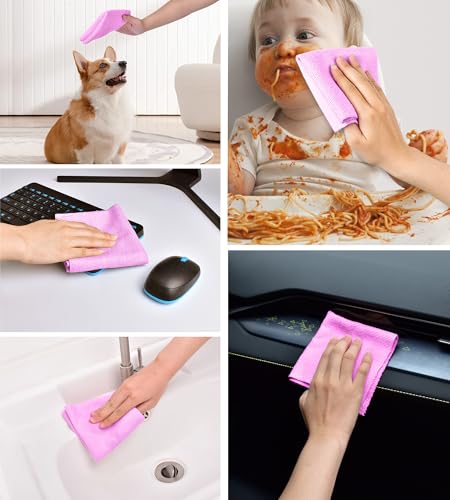KitchLife Microfiber Cleaning Cloth Roll - Tear-Away Reusable Microfiber Paper Towels, Lint-Free, Washable, 20 Sheets for Kitchen, Car, Dishes, and Sensitive Surfaces (Light Purple) - color: Light Purple