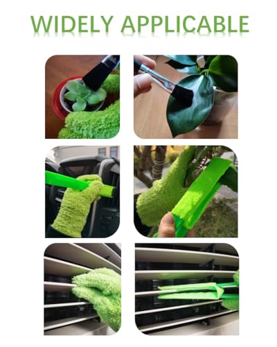 Microfiber Gloves for Plant Dusting, Dusting Gloves for Plants, Gentle Leaf Shine, Comes with 2 Removable Sleeves and 1 Cleaning Brush (5pcs)
