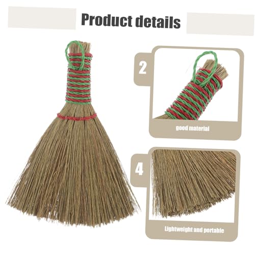 NUOBESTY Hand Broom and Dustpan with High-Density Miscanthus Bristle Brush Lightweight Sweeping Tool for Indoor Cleaning of Carpets Beds Floors and Furniture