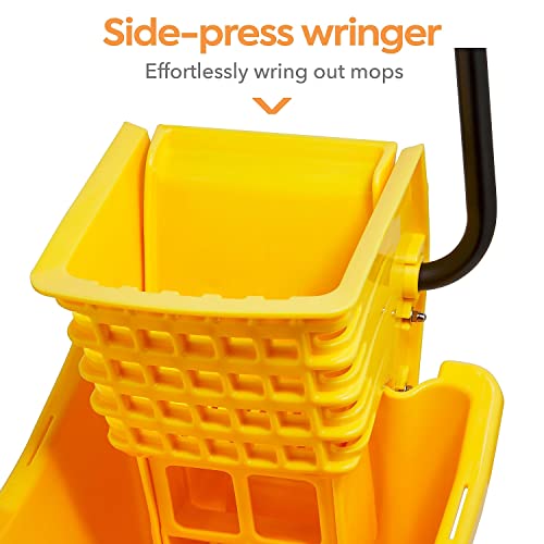 Coastwide Professional Bucket & Side-Press Wringer, 35 Qt., Yellow/Black