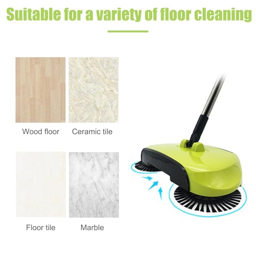 Carpet Sweeper 360° Rotation Manual Floor Sweeper with PET Broom Brush Robust Lightweight Hand for Home Office Low Carpets Rugs Undercoat Carpets, Red