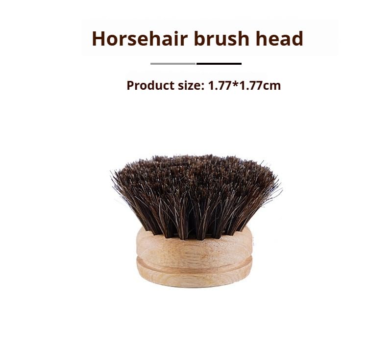 Bamboo Dish Brush - Kitchen Scrub Brushes with 3 Replacement Heads | Natural Bristle | Sisal | Horse Hair - Pot Brush with Wooden Handle for Cleaning Grills, Pans, Stoves