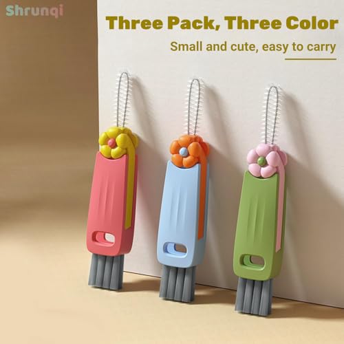 3 in 1 Bottle Cleaning Brush Set, Multifunction Silicone Cup Lid Gap Cleaner, Home Kitchen Crevice Cleaning Tools, Cute Colorful Rabbit,3 Pcs - color: 3pcs Multicolor