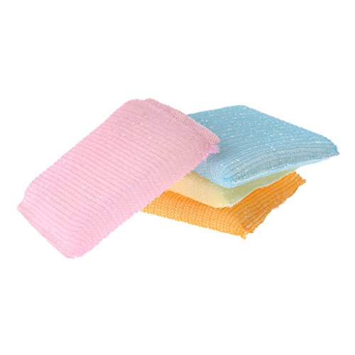 Kitchen Scouring Pads, 4-Pack Soft Sponge Scrubber, Non-Scratch Pads for Pots, Pans, Sink, and Cookware