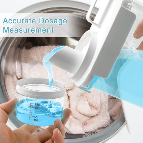 2 Pack Laundry Detergent Dispenser, 78oz Detergent Dispenser, Refluxable Laundry Detergent Container, Plastic Liquid Laundry Detergent Dispenser for Laundry Room Organization with 6 Labels - size: 78 Fl Oz (Pack of 2)