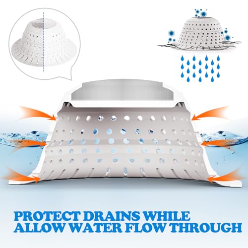 zaa Bathtub Drain Hair Catcher, Premium Silicone Collapsible 2 Pack Drain Protector for Pop-Up and Regular Drains of Shower, Bathtub, Tub, Bathroom, Sink, White - color: White