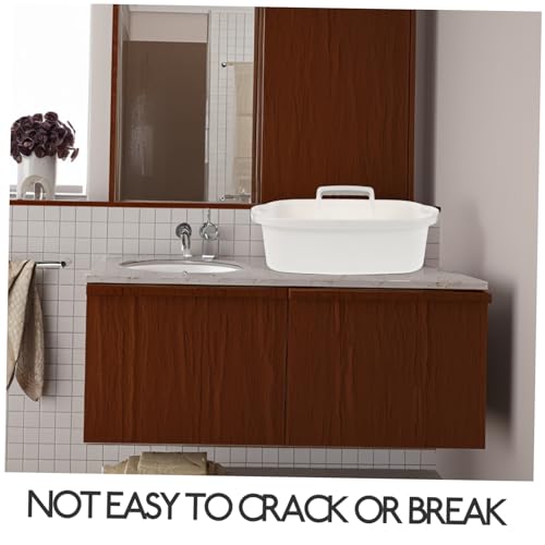 Didiseaon Housekeeping Plastic Basket Handle for Bathroom and Kitchen Versatile Storage Organizer for Cleaning Supplies Dorm Essentials and Hotel Use Convenient Handheld Tote White