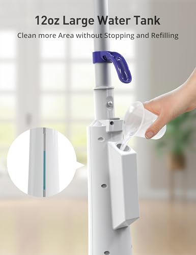 Aspiron Professional Steam Mop Cleaner, 1300W Floor Steamer with Detergent Chamber, 25S Heat Up, Lightweight Steamer for Cleaning with 2 Washable Pads, Safe for Tiles, Upholstery, Hardwood, White