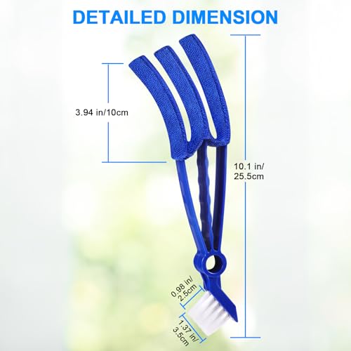 2 in 1 Window Blind Cleaner Duster Tool,Dual Brush Head,with 4 Removable and Washable Microfiber Sleeves, Shutter Cleaner Brush,Air Conditioner Keyboard Fan Duster Dirt Housekeeping Cleaner