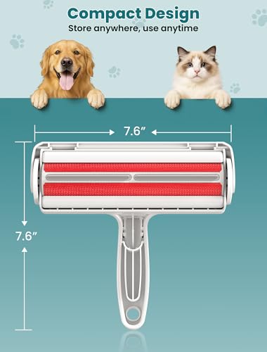 DELOMO Pet Hair Remover Roller: Reusable Lint Roller with Large Fur Bin - Portable Cat and Dog Hair Remover for Couch, Bedding, Car, Rugs & Furniture, Effective and Eco-Friendly, for Multi-Pet Homes - color: A: White(hot Sale)