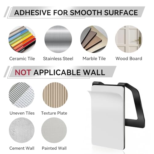 KIHOGEM Spray Bottle Hanger, Adhesive Spray Bottle Hook Stainless Steel Spray Bottle Holder Wall Mount Non Drilling for Cabinet, Kitchen or Under Sink 4pcs, Black - color: Black