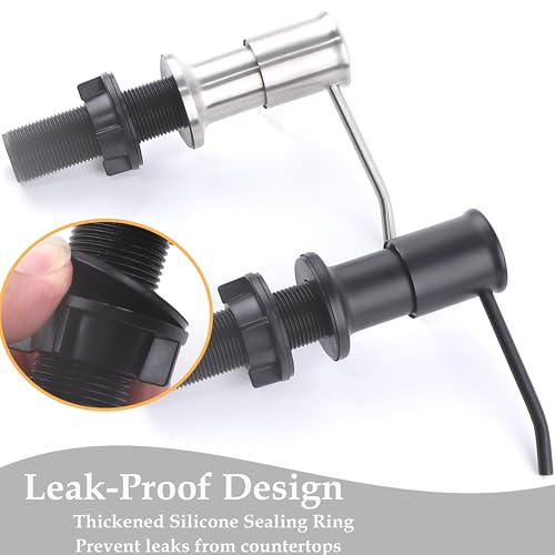 Sink Soap Dispenser Pump Black Built in Kitchen Counter Dish Soap Dispenser with 41" Extension Tube/17 Oz Bottle for Bathroom Under Sink Hand Soap Lotion Pump - color: Black