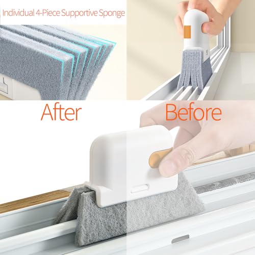 11PCS Window Track Cleaning Tools - Deep Clean Groove Gap Cleaning Brush Kit for Window/Door Tracks, Sill, Tile Lines, Kitchen Gunk, Bathroom Counters - size: Upgrade 11Pcs
