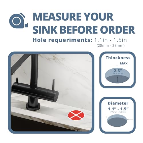 SBEN Built-in Kitchen Sink Soap Dispenser – Stainless Steel Pump, 17 oz Bottle and Extension Tube Kit 47", Upgraded Metal Check Valve, Countertop Hand Soap & Lotion Dispenser (Matte Black) - color: Matte Black