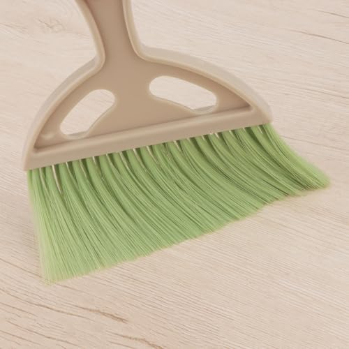Mini Dustpan and Brush Set Portable Small Broom with Dust Pan Handheld Hangable Whisk Broom and Dust pan for Home, Kitchen, Table, Office, Car 3Pcs (Blue-Green-Pink) - color: Blue-green-pink