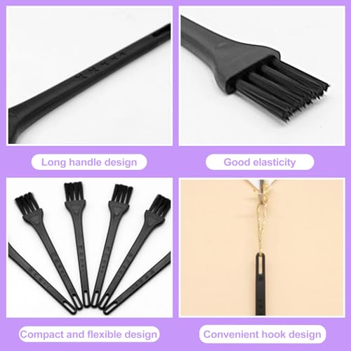 2-in-1 Mechanical Keyboard Keycap Puller Switch Puller Tool Kit Stainless Steel Key Remover with Dual Cleaning Brushes for Keyboard Maintenance