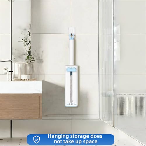 Self-Squeezing Mini mop Hand-Free Small Sponge Cleaning mop Suitable for Desktop, Kitchen, Bathroom, Glass, car, Corners and Other Small Spaces (Sponge 3pcs Squeeze Handle 1pcs) (Blue)