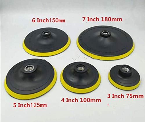 5 Inch Drill Powered Brush Tile Scrubber Scouring Pads Cleaning Kit, 2 Different Stiffness, 5-Inch Disc Pad Holder with 6 Scrubbing Pads, Cleans Large Flat Areas Perfectly (5-inch)