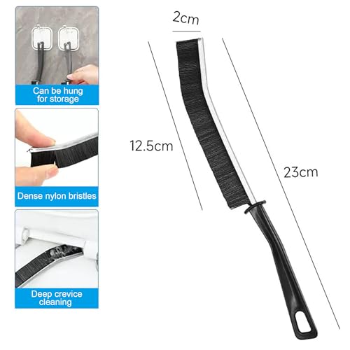 Crevice Cleaning Brush, Multifunctional Gap Cleaning Brush Tools with Hard Nylon Bristles, Ideal for Bathroom, Kitchen, Sink, Window, Black 5Pack