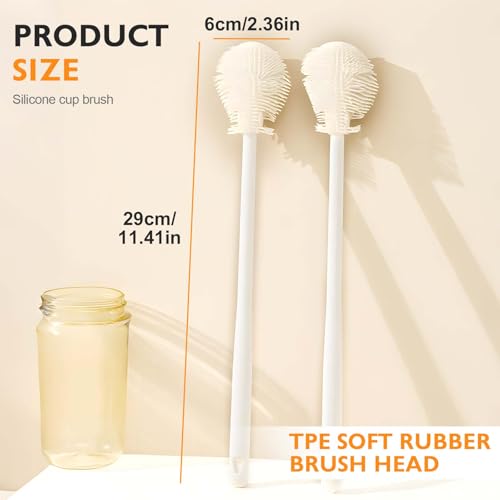 360° Flexible Silicone Bottle Brush with Long Handle,2026 New Multifunction Cleaning Foldable Cleaning Tool,Soft Bristle Silicone Cup Brush for Narrow Neck Bottles,Water Bottles (Blue A/1pcs) - color: Blue a/1pcs