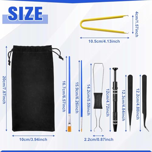 9 Piece Mechanical Keyboard Tool Kit 2-in-1 Keycap & Switch Puller IC Extractor4-Jaw Precision Gripper 2 Detail Brushes Straight & Curved Tweezers Storage Pouch for Cleaning & Maintenance - style: 9 Piece