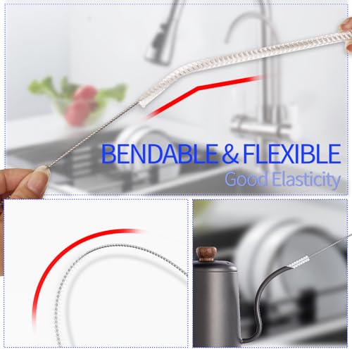 15.7" Bottle Brush Set - 4 Pack Water Bottle and Straw Cleaner Brush with Long Handle for Hydro Flasks, Sports Bottles, Tumblers, Glassware, Narrow Neck Containers - size: 4 Pack