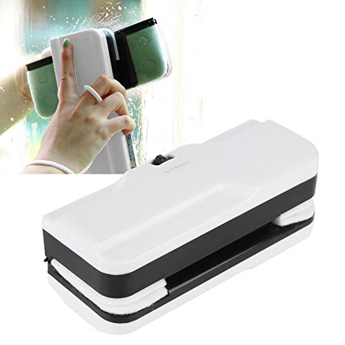 Alvinlite Magnetic Window Cleaner, Rectangular DoubleSide Glass Wiper, Adjustable Glider Washing Cleaning Brush Tools for Car Home Windows Thickness 0.2"-0.71"(White)