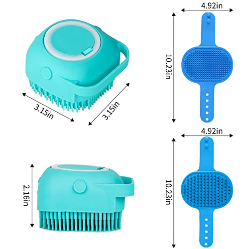Comotech 6PCS Dog Bath Brush & Dog Toothbrush | Adjustable Handle Shampoo Brush & Scrubber for Short & Long Haired Dogs & Cats | Effectively Solve Odor & Stain Removal Problems (Blue Blue Blue.) - color: Blue Blue Blue
