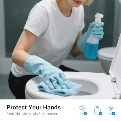 ThxToms 4 Pairs Reusable Dishwashing Cleaning Gloves,10 Mil Thick, 13" | Non-Slip Rubber Kitchen Gloves, Multi-Color, Ideal for Household, Bathroom, Pet Care & Gardening, Medium - size: Medium