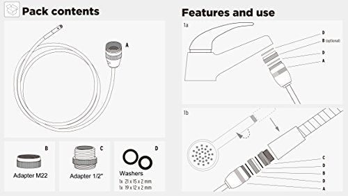 Drain Cleaner, Bathroom Clog Remover, High Pressure Pipe Cleaner, Duct Unblocker, 10ft Hose, Solid Brass Fittings
