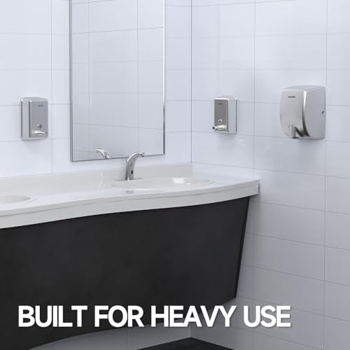 anydry Commercial-Grade Manual Soap Dispenser, Durable Brushed Stainless Steel Finish, 37oz (1100ml) Liquid, Wall-Mounted for Bathroom & Kitchen - color: Brushed