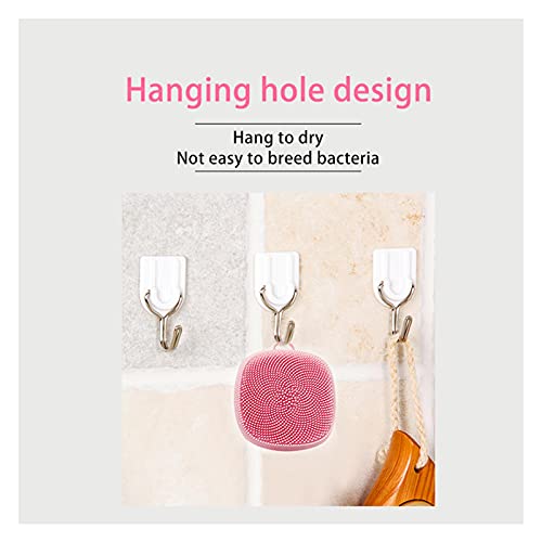 Silicone face Scrubber for Women Facial Cleansing Brush Silicone Face Wash Brush Manual Waterproof Cleansing Skin Care Face Brushes for Cleansing and Exfoliating - color: Pink