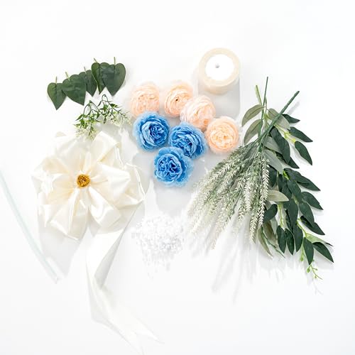 Elegant Wedding Brooms Bride Bridegroom, Jumping The Broom for Wedding, Natural Whisk Broom with Ribbons, Artificial Pearl, Leaves,Roses for Decorative - style: Wedding Décor