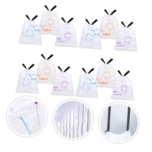 Thickened Household Garbage Bags with Drawstring 69pcs 50x55cm Large Trash Bags for Kitchen and Bathroom Suitable for Bin Diameter ≤37cm