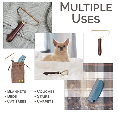 Pascal Portable Lint Remover | Brush Fabric Shaver Reusable Double Sided Metal Roller Pet Hair for Carpet & Couch| Sweater Removes Clothes Fuzz Shaver.