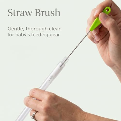 Ariseno 5-in-1 Baby Bottle Brush Set, Bottle Brush for Baby, Bottle Cleaner Brush Set, Including Nylon and Silicone Bottle Brush, Bottle Cap Brush, Straw Brush, Nipple Brush, BPA-Free (Green) - color: Green-nylon Silicone