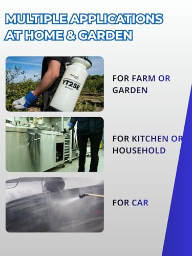Sprayers Plus YT25E Battery Powered Sprayer 2 Gallon, Rechargeable with 12V Lithium-ion Electric Sprayer,Chemical Resistant Brass Wand Nozzle,Viton Seals for Long Distance Lawn Care