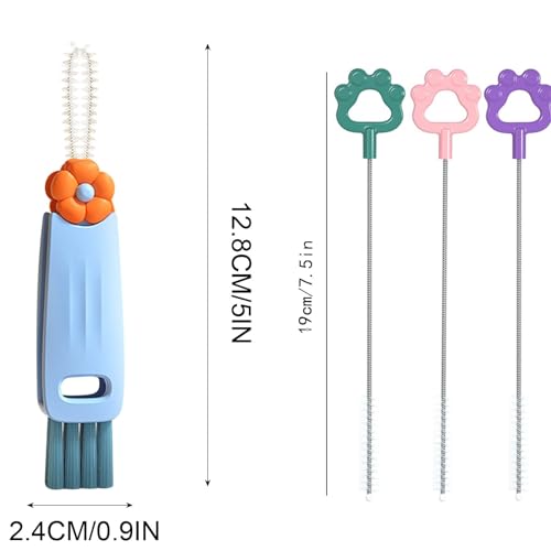 3 in 1 Cup Lid Cleaning Brush, 2024 Upgrade Crevice Cleaning Brush Set for Baby Bottle Gap Tight Spaces Cup, 3 in 1 Multifunctional Cleaning Brush Portable Cup Lid Cleaner with Brush (C2) - color: C2